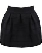 Romwe Zipper Striped Flare Skirt