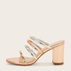 Romwe Metallic Strappy Heels