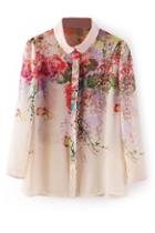 Romwe Romwe Floral Print Loose Shirt