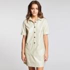 Romwe Rolled Cuff Pocket Patched Buttoned Dress