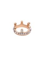 Romwe Gold Rhinestone Crown Ring
