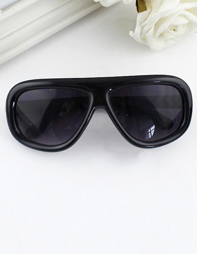 Romwe Fashion Brown Black White Wrap Acetate Frame Sunglasses