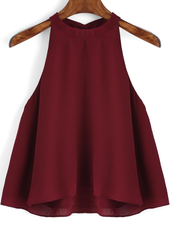 Romwe Burgundy Loose Cami Top