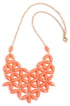 Romwe Red Flowers Collar Chain Necklace