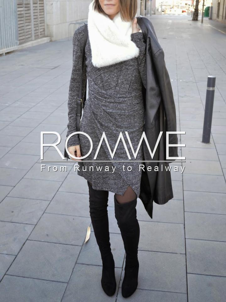 Romwe Grey Wrap Front T-shirt Dress