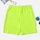 Romwe Plus Neon Lime Sports Shorts