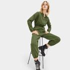 Romwe Quarter Zip Elastic Waist Hooded Jumpsuit