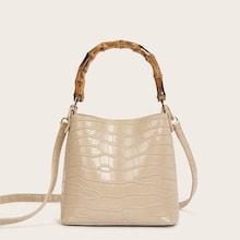 Romwe Crocodile Pattern Bag With Inner Pouch