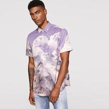 Romwe Guys Landscape Printing Shirt