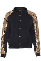 Romwe Gold Sequin Cool Jacket