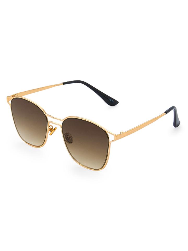 Romwe Double Bridge Metal Frame Sunglasses