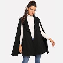 Romwe Shawl Collar Cape Coat