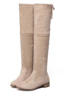 Romwe Apricot Zipper Over The Knee Boots