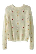 Romwe Flower Embroidered Jumper