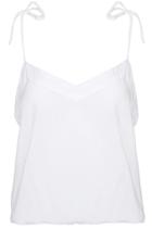 Romwe Romwe Self-tied Straps Sheer White Vest