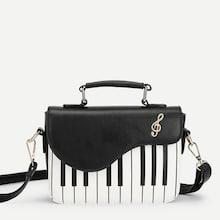 Romwe Piano Key Design Pu Grab Bag