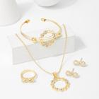 Romwe Infinity Detail Necklace & Earrings & Bracelet & Ring