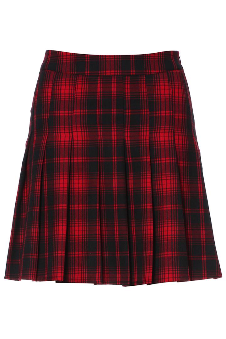 Romwe Romwe Plaid World In Skirt