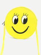 Romwe Bright Yellow Smiling Face Print Round Crossbody Bag