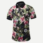 Romwe Men Letter And Floral Print Polo Shirt