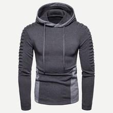 Romwe Men Shirred & Zipper Detail Hoodie