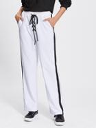 Romwe Contrast Panel Side Lace Up Pants