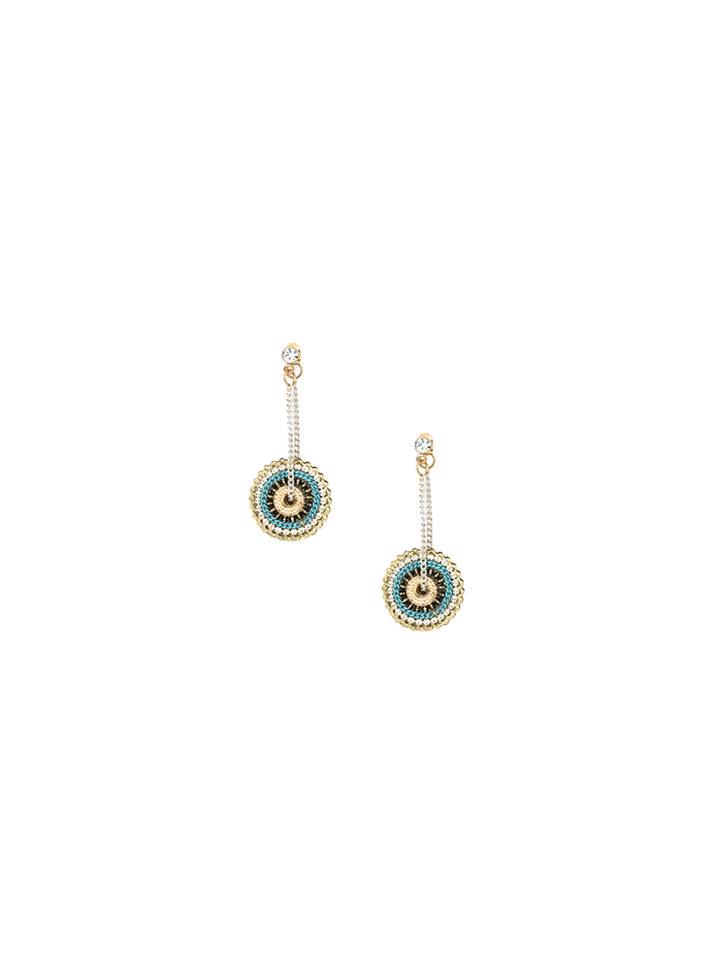 Romwe Multicolor Ethnic Geometric Drop Earrings