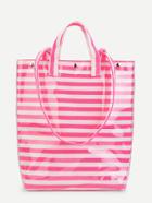 Romwe Striped Tote Bag With Convertible Strap