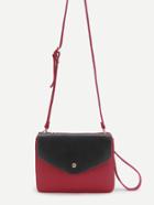 Romwe Two Tone Removable Shoulder Bag With Clutch