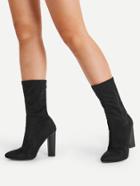 Romwe Wide Fit High Heeled Boots