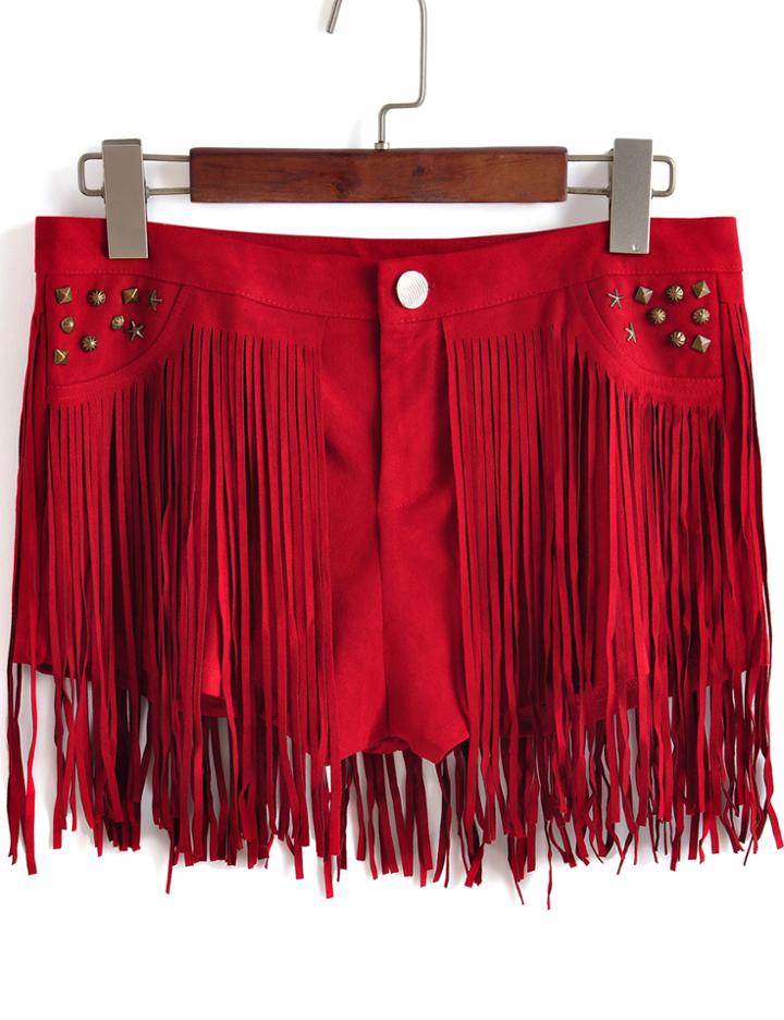 Romwe High Waist With Tassel Shorts