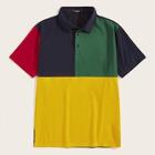 Romwe Guys Color-block Polo Shirt