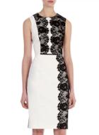 Romwe White Contrast Lace Sleeveless Slim Bodycon Dress