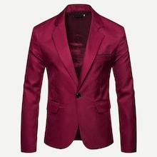 Romwe Men Solid Single Button Blazer