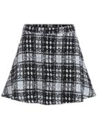 Romwe Plaid Zipper A-line Skirt