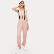 Romwe Zip And Pocket Detail Jumpsuit