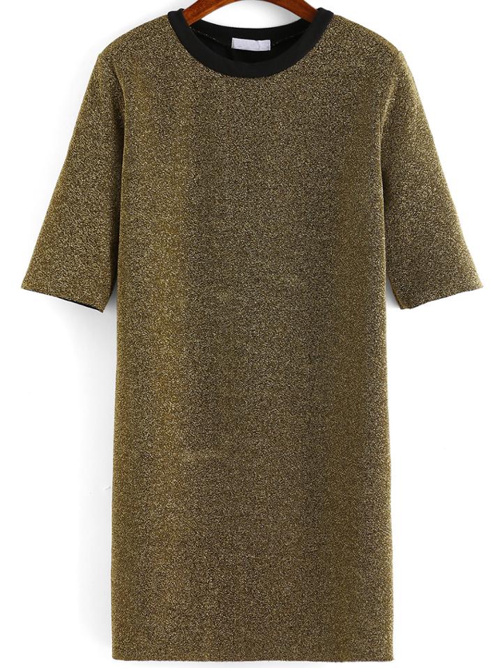 Romwe Round Neck Straight Dress