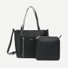 Romwe Seam Detail Satchel Bag With Inner Pouch