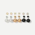 Romwe Rhinestone Detail Stud Earrings 6pairs