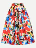 Romwe Multicolor Camo Print Box Pleated Skirt
