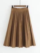 Romwe Pleated Knit Skirt