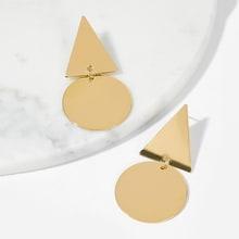 Romwe Triangle & Round Drop Earrings