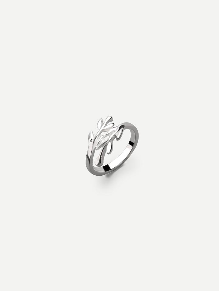 Romwe Silver Leaf-shaped Ring