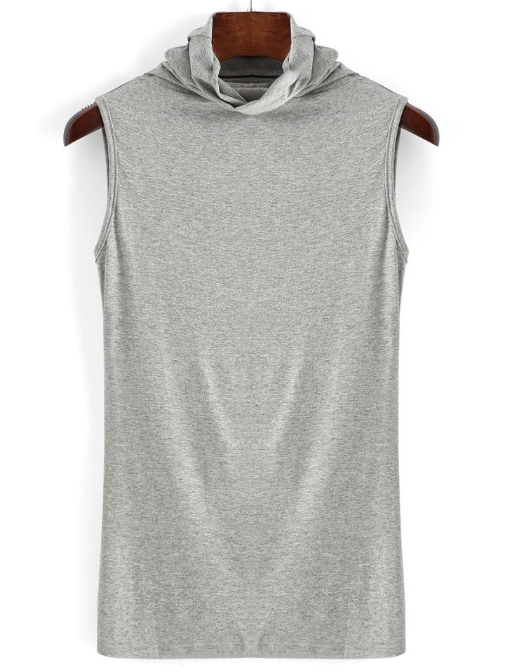 Romwe High Neck Grey Tank Top