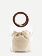 Romwe Clear Wooden Handle Bag