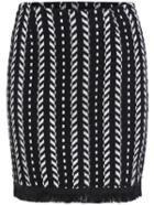 Romwe Vertical Striped Tassel Bodycon Black Skirt
