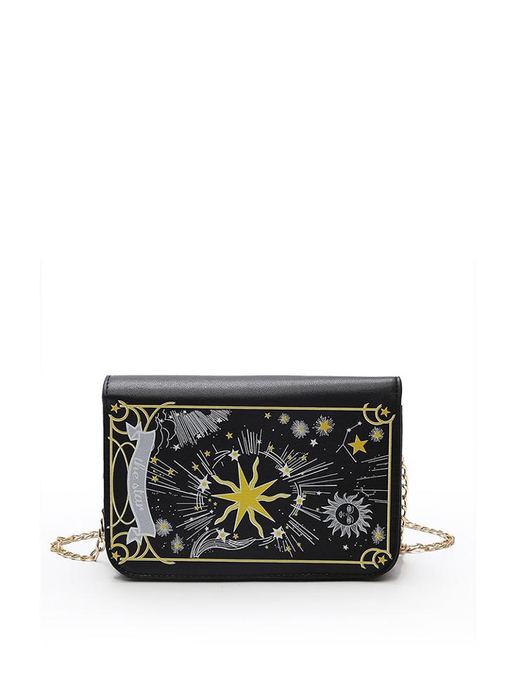 Romwe Star Print Flap Crossbody Bag