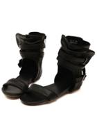 Romwe Strappy Ankle Wrap Black Sandals
