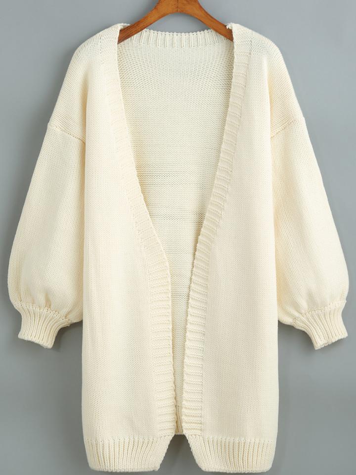 Romwe Puff Sleeve Loose Coat