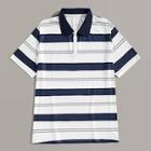 Romwe Guys Contrast Collar Stripe Polo Shirt